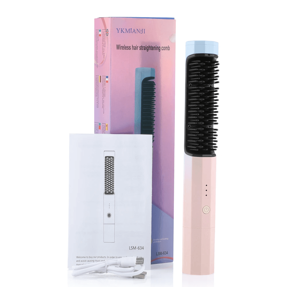 2-in-1 Wireless USB Straightening Brush